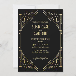 Art Deco Style Luxury Elegant Wedding Invitation