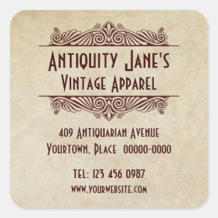Art Deco Style Parchment Promotional Stickers