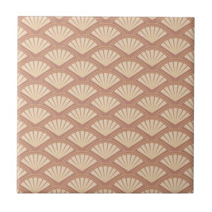 Art Deco style pattern in rose color Tile