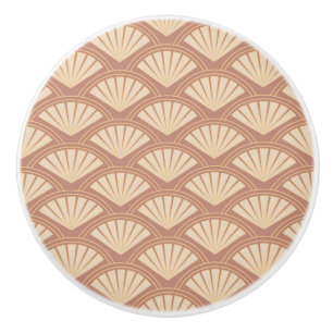 Art Deco style pattern in rose colour Ceramic Knob