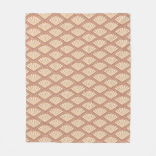 Art Deco style pattern in rose colour Fleece Blanket