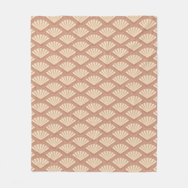 Art Deco style pattern in rose colour Fleece Blanket (Front)