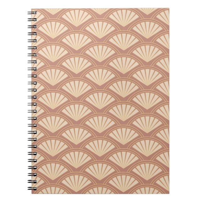 Art Deco style pattern in rose colour Notebook (Front)