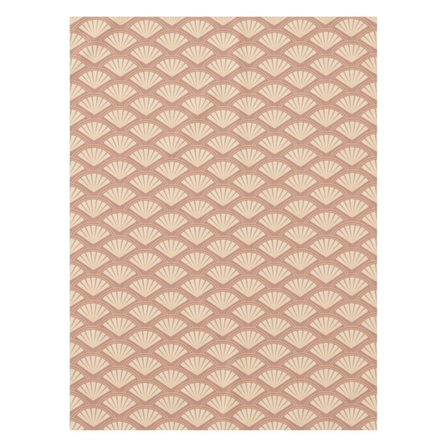 Art Deco style pattern in rose colour Tablecloth (Front)