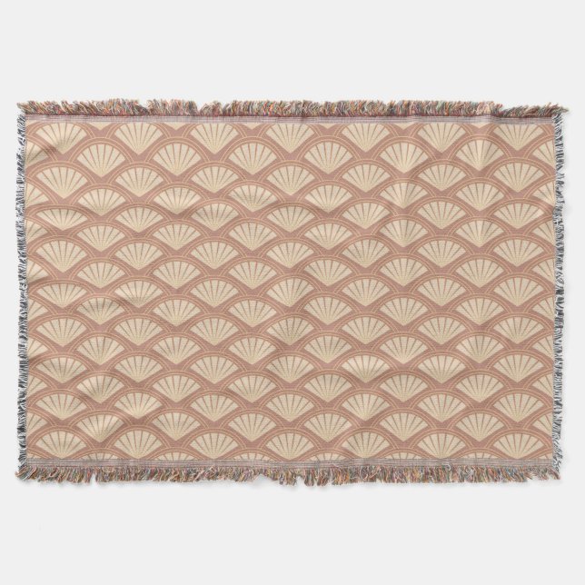 Art Deco style pattern in rose colour Throw Blanket (Front)