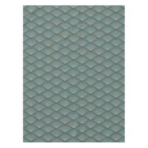 Art Deco style pattern in teal blue colour Tablecloth