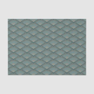 Art Deco style pattern in teal blue colour Tissue Paper