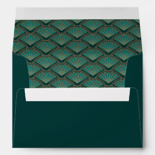 Art Deco style pattern in teal green color Envelope
