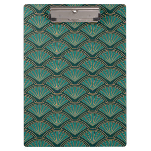 Art Deco style pattern in teal green colour Clipboard