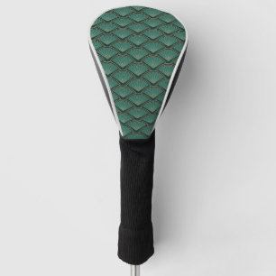 Art Deco style pattern in teal green colour Golf Head Cover
