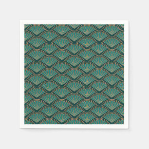 Art Deco style pattern in teal green colour Napkin