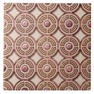 Art Deco Style (Pink and gold) Ceramic Tile