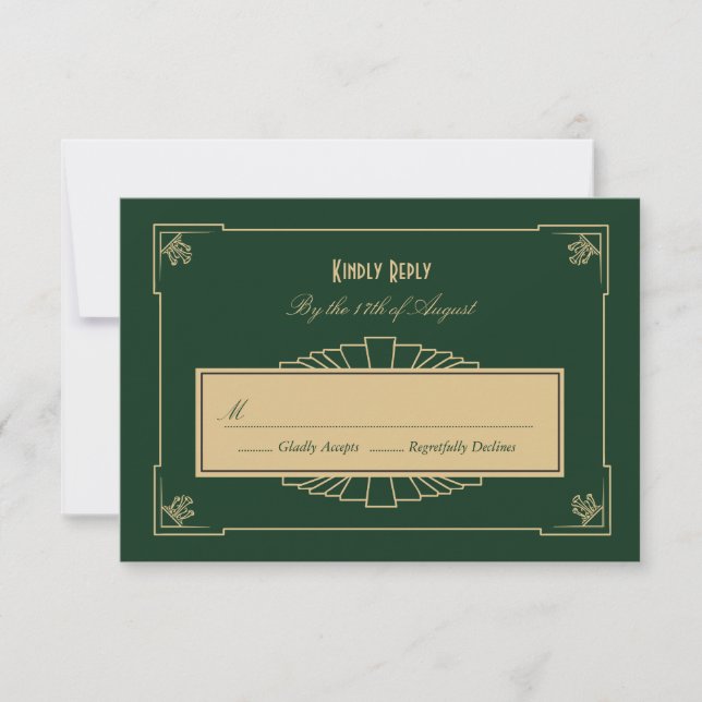 Art Deco Style RSVP Card (Front)