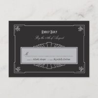 Art Deco Style RSVP Card (Silver)
