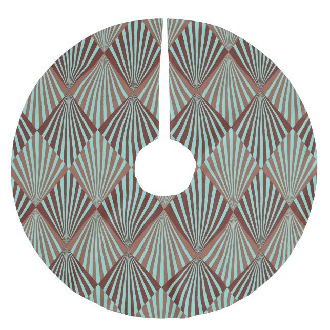 Art Deco style, seamless texture. Brushed Polyester Tree Skirt (Front)
