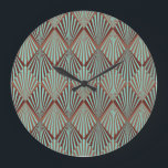 Art Deco style, seamless texture. Large Clock<br><div class="desc">Art Deco style seamless pattern texture
Step into the Art Deco era with this stylish seamless pattern texture.
Art Deco style brings elegance – a touch of vintage glamour.
art,  deco,  pattern,  background,  illustration,  seamless,  artdeco,  classy,  geometric,  vintage,  decor,  style,  painting,  retro,  decoration,  abstract,  fashion,  textile,  clipart,  scale</div>