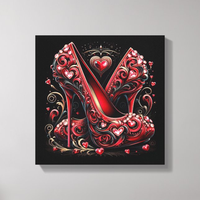 Art Deco Style Stiletto High Heels  Canvas Print (Front)