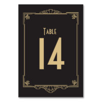 Art Deco Style Table Number