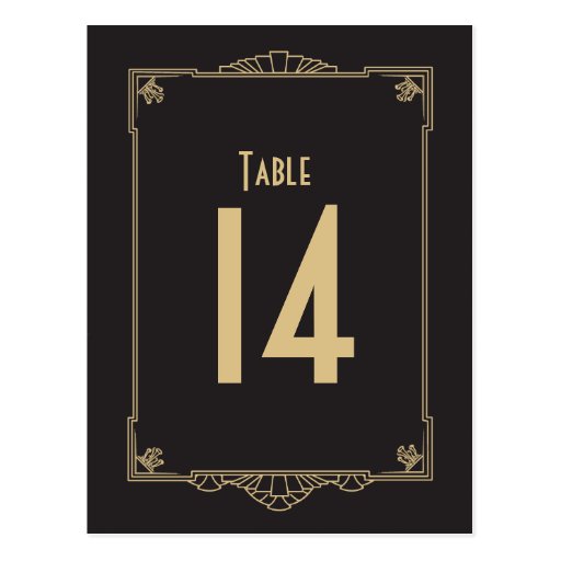 Image of Art Deco Style Table Numbers Postcard