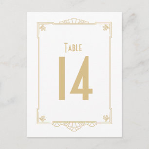 Art Deco Style Table Numbers Postcard