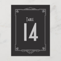 Art Deco Style Table Numbers (Silver)