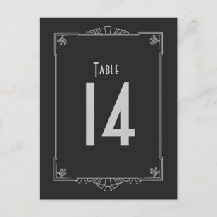 Art Deco Style Table Numbers (Silver) Postcard