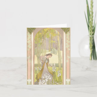 Art Deco Style Vintage Note Card - blank