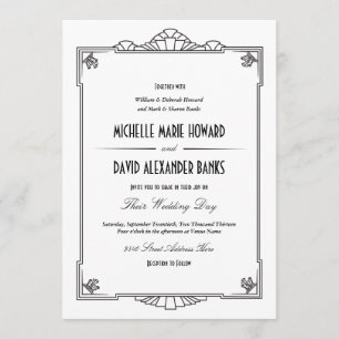Art Deco Style Wedding Invitation