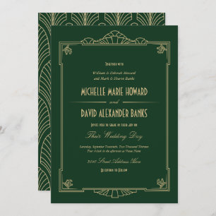 Art Deco Style Wedding Invitation