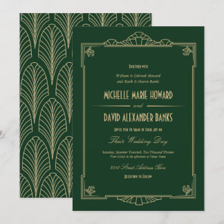 Art Deco Style Wedding Invitation