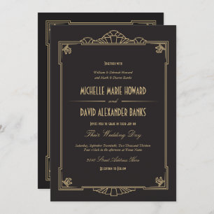 Art Deco Style Wedding Invitation (Detailed)