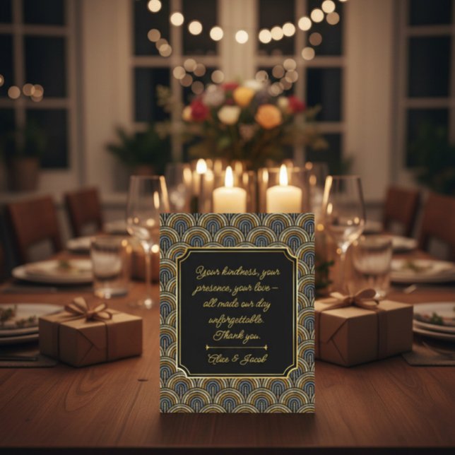 Art Deco Style Wedding Thank You Card (Creator Uploaded)