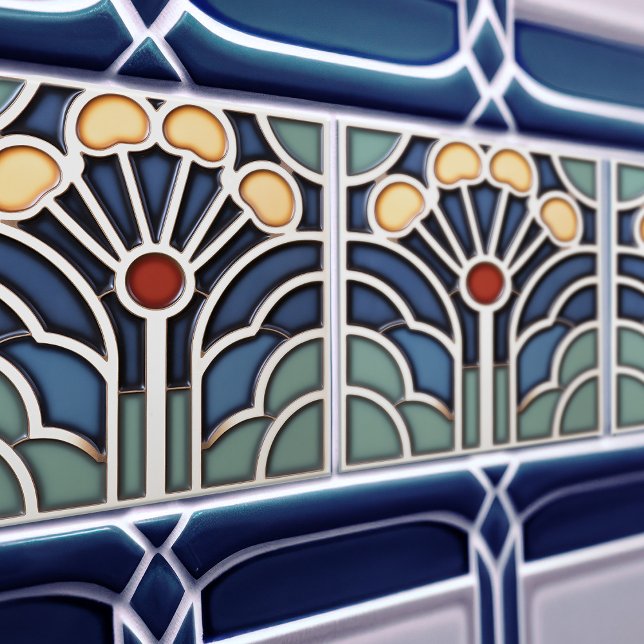 Art Deco Stylised Sunburst Tree Tile (Creator Uploaded)