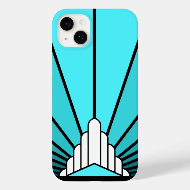 Art deco sun aqua Case-Mate iPhone case (Back)