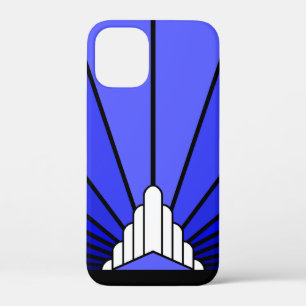 Art deco sun blue iPhone 12 mini case