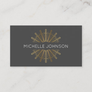 Art deco sun business card