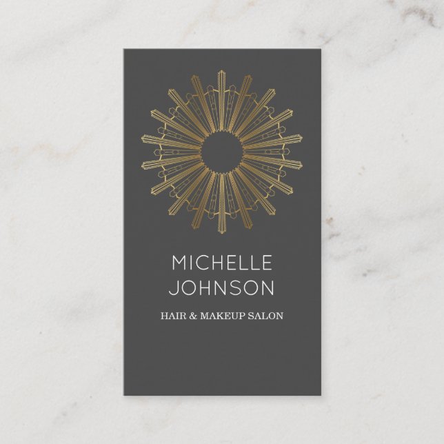 Art deco sun business card (Front)