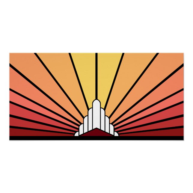 Art deco sun dawn poster (Front)