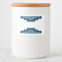 Art deco sun element in dark teal
