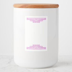 Art deco sun element in light pink food label