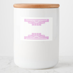 Art deco sun element in pale pink food label