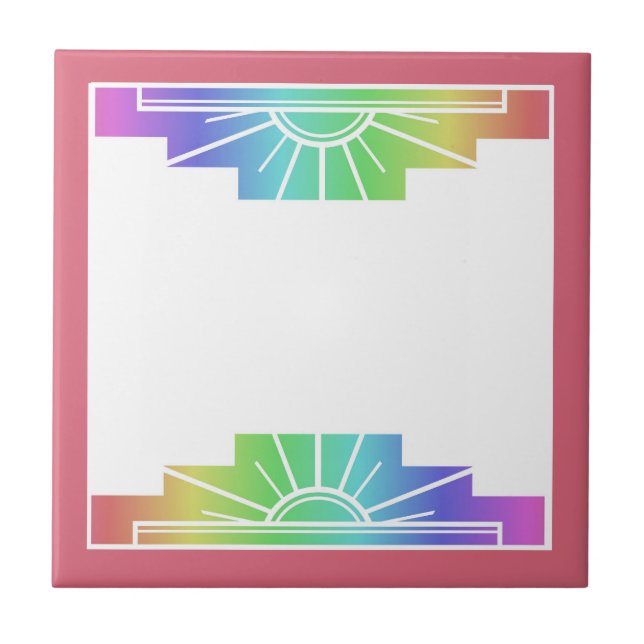 Art deco sun element in pastels tile (Front)