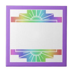 Art deco sun element in pastels tile