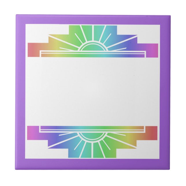 Art deco sun element in pastels tile (Front)