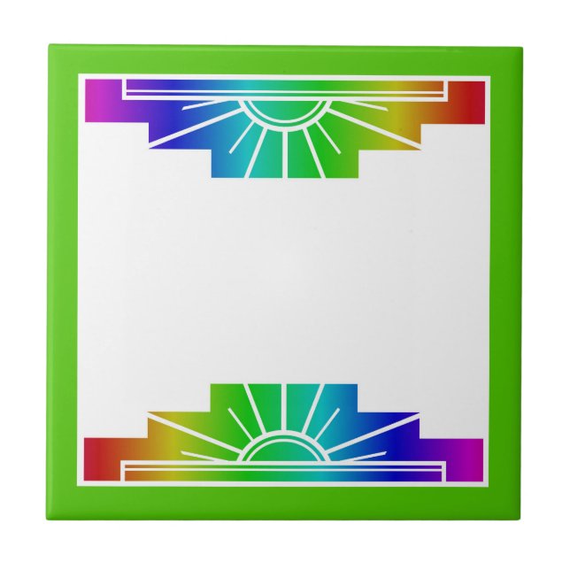 Art deco sun element in rainbow tile (Front)