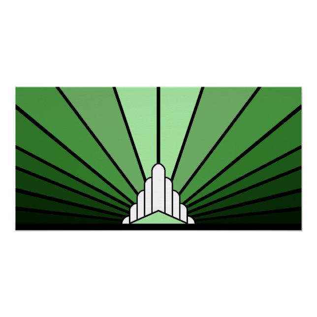 Art deco sun green poster (Front)