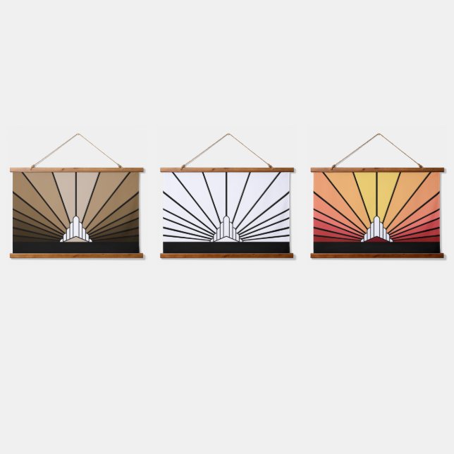 Art deco sun hanging tapestry (Triple)