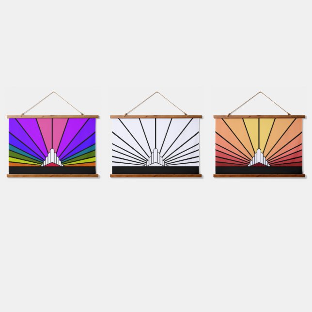 Art deco sun hanging tapestry (Triple)