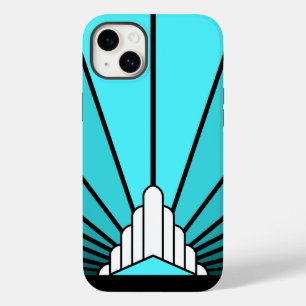 Art deco sun in aqua Case-Mate iPhone 14 plus case