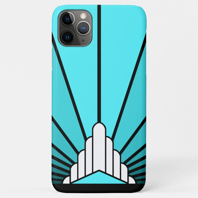 Art deco sun in aqua Case-Mate iPhone case (Back)